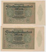 Németország / Weimari Köztársaság 1923. 500.000M (4x) közte 2db sorszámkövető és 2db közeli sorszám ...