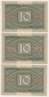 Németország / Weimari Köztársaság 1920. 10M (3x) sorszámkövetők T:I
Germany / Weimar Republic 1920....
