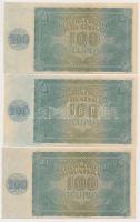Független Horvát Állam 1941. 100K (5x) sorszámkövetők T:I-
Independent State of Croatia 1941. 100 K...