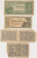 Vegyes: Románia 1915. 1L (2x) + 2L + Szovjetunió 1938. 1R + 3R T:III,III-,IV Mixed: Romania 1915. 1 Leu (2x) + 2 Lei + Soviet Union 1938. 1 Ruble + 3 Rubles C:F,VG,G