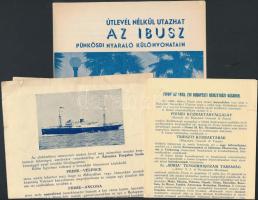 cca 1930-40 Fiume, Abbazia ismertető nyomtatványok, 3db különböző méretben és minőségben