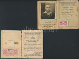 6 db cserkész igazolvány, vizi jártassági egyéb igazolvány, és 10 db cserkész témájú bélyeg / 6 scou...