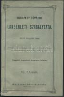 1885 Budapest Főváros lakbérleti szabályzata, pp.:30, 19x13cm