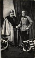 Viribus Unitis, Franz Joseph, Wilhelm II, coat of arms (EK)