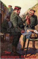 Das ausgehungerte Deutschland / The starving Germany, WWI military, meat, sausage, Kriegspostkarte No. 68.