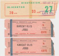 1958-1977 2 db belépőjegy (A Tholle Rodin's svéd cirkusz estjére és a Kisstadionba)