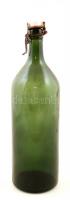 Régi dugós üvegpalack és kiöntő, hibátlanok,  m:25 és 33 cm