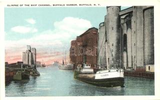 Buffalo, Harbor, Glimpse of the ship channel, SS Deparks