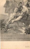 'Piu vi svelle,  piu discopre la temuta sfinge' / Italian propaganda, irredentismo, Associazione 'Trento-Trieste', artist signed (EK)