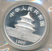 Kína 1990. 10Y Ag "Panda" eredeti fóliatokban  (1oz/0.999) T:PP
China 1990. 10 Yuan Ag &q...