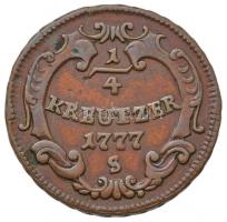 1777S 1/4kr Cu "II. József" T:2,2- kis ph.
Huszár: 1858.; Unger III.: 1312