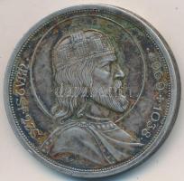 1938. 5P Ag "Szent István" T:2- patina Adamo P8.1
