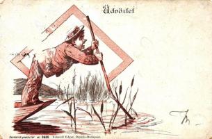 18 db RÉGI motívumlap vegyes minőségben; művész, humoros, litho lapok / 18 old motive cards in mixed...