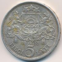 Lettország 1931. 5L Ag T:2-  Latvia 1931. 5 Lati Ag C:VF