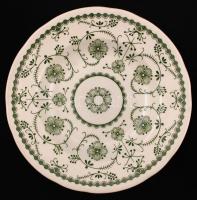 7 db mázas kerámia tányér, apró lepattanással, jelzettek, d: 23 cm