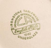 7 db mázas kerámia tányér, apró lepattanással, jelzettek, d: 23 cm