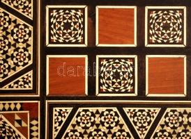 Intarziás fa sakk tábla, 48×48 cm