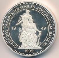 Kósa István (1953-) 1999. "50 éves az OTP Bank Rt." Ag piefort emlékérem tanúsítvánnyal, e...