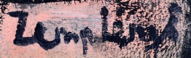 Zemplényi jelzéssel: Retro fiatalság. Vegyes technika, furnérlemez, 60×56 cm