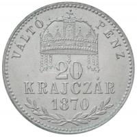 1870KB 20kr Ag "Ferenc József" rozettával, Artex-veret T:P kis patina
Hungary 1870KB 20 K...