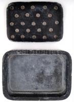 Régi szappantartó, kivehető betéttel, 11,5x8,5x3 cm