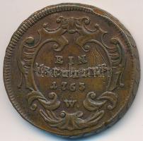Ausztria/lengyel verdejel 1763W 1kr "I. Ferenc" T:2- ph.
Austria/Polish mintmark 1763W 1 ...