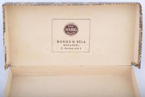 P.&C. Habig Kalapok Boros H. Béla Budapest V. Dorottya utca feliratú doboz, 25x12x3 cm