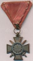 1942. "Tűzkereszt I. fokozata" hadifém kitüntetés nem eredeti mellszalaggal T:2- Hungary 1942. "Hungarian Fire Cross 1st class" war metal decoration with not original ribbon C:VF