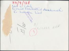 1974 Búvár munkaruhában a murakeresztúri vasúti hídnál, fotó, verzón feliratozva, 18x13cm