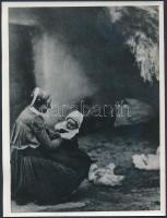 Balogh Rudolf népi témájú fotói, jelzett,  3db, 24x18cm