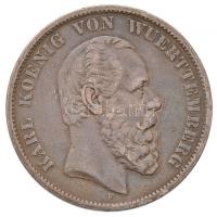 Német Államok / Württemberg 1876F 5M "Károly" T:2- ph. German States / Wurttemberg 1876F 5 Mark "Karl" C:VF edge error Krause KM# 623