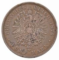 Német Államok / Württemberg 1876F 5M "Károly" T:2- ph.
German States / Wurttemberg 1876F ...