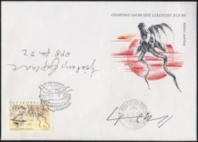 1998 Széchenyi Zsigmond FDC a bélyegtervező Kass János saját kezű aláírásával