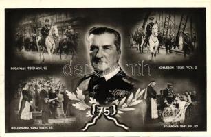 Horthy Miklós 75. születésnapja emléklap, Magyarország Országgyarapító Kormányzója; Budapest, Komárom, Kolozsvár, Szabadka, bevonulás