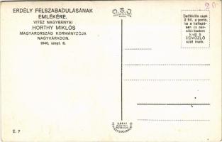 1940 Nagyvárad, Oradea; bevonulás, Horthy Miklós / entry of the Hungarian troops, Horthy