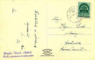 Agárd, Római Katolikus templom, Református templom, Tórészlet, Országzászló, Halászcsárda; a hátolda...