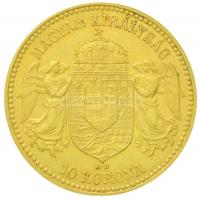 1908KB 10K Au "Ferenc József" Körmöcbánya (3.36g/0.900) T:2 
Hungary 1908KB 10 Korona Au ...