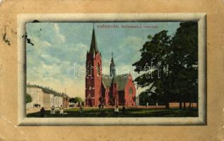 Kaposvár, Református templom; a hátoldalon meghívó az Országos Magyar Gazdasági Egyesület nyomtatott meghívója (EB)