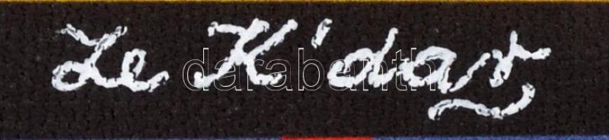 Joseph Kádár (1936): Összetett geometria. Akril, vászon, falemezre kasírozva, jelzett,  58×42 cm