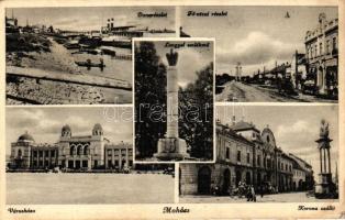 Mohács, Lengyel emlékmű, Városháza, Korona szálló, Fő utca (EK)