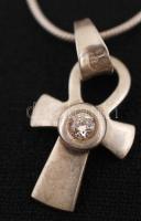 Ezüst nyaklánc pici köves  medállal, Ag., jelzett, br., 4,9gr., 40cm / Silver necklace with pendant,...