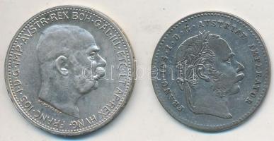 Ausztria 1870. 20kr Ag + 1914. 1K Ag "Ferenc József" T:2-,2
Austria 1870. 20 Kreuzer Ag +...