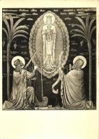 Szűz Mária és Szent Benedek élete sorozatok; Beuroni művész-iskola / Life of Virgin Mary and Benedict of Nursia - 7 db régi képeslap / 7 old postcards