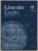 "Lincoln Cents" 2db eredeti gyűjtő album, az egyik 1941-1962-ig, a másik 1975-1993-ig, has...