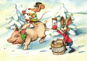 ~215 db MODERN motívum képes- és üdvözlőlap, fekete-fehér és színes lapokkal, több lap hátoldalán al...