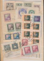 93 db régi magyar okmánybélyeg kivágásokon