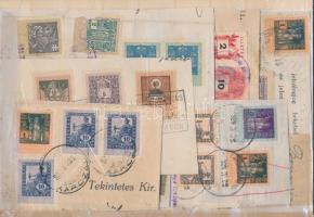 93 db régi magyar okmánybélyeg kivágásokon