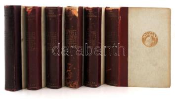 Mai külföldi dekameron I-VI. A Nyugat kiadása. Mai amerikai-orosz-francia-japán-angol-német dekameron. Bp., é.n., Nyugat. Minden szerzőről fotó, illetve rövid életrajz. Kiadói félbőrkötésben, változó állapotban. Néhány kötet gerince sérült, hiányos.