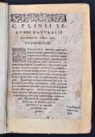 C. Plinii Secundi Naturalis historiae libri XXXVII, 2. kötet. XII-XXVII+ Annotationes. Ismeretlen ki...