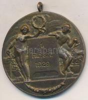 1929. "1. Híradós század 1929. / 100m I." Br díjérem (40mm)  T:2